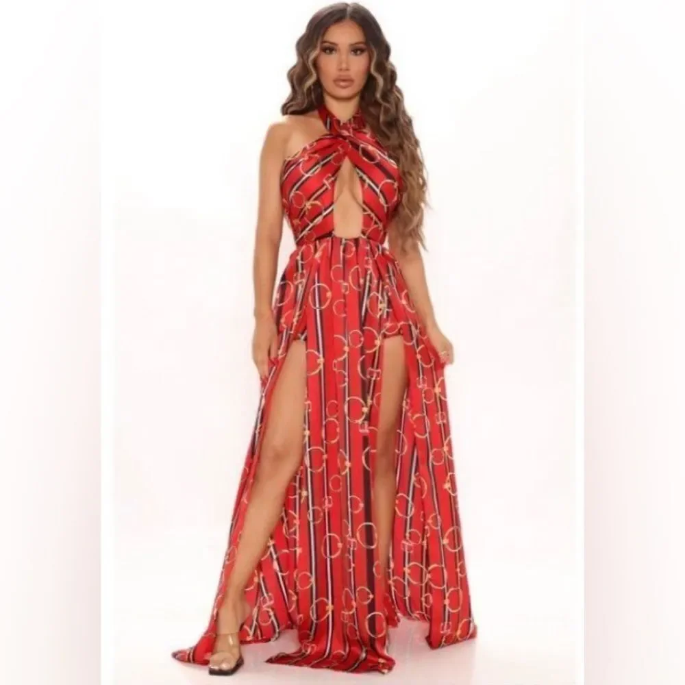 Luxury Lifestyle Romper - Red/combo,Romper - Picture 3 of 3